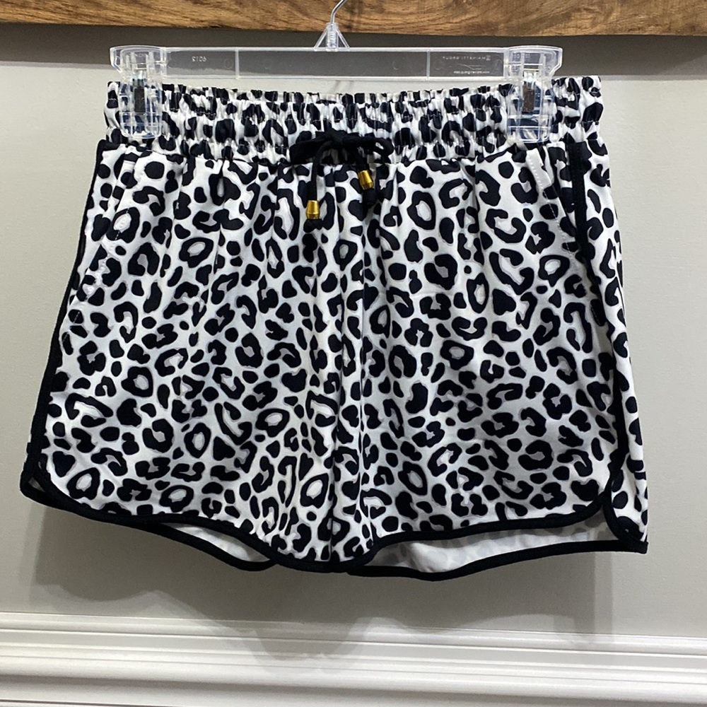 Athletic Shorts by Jess Lea size Medium EUC Black and white leopard print